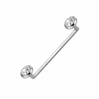 Titanium 13 Gauge Surface Barbell with Press Fit Flat CZ - photo 6