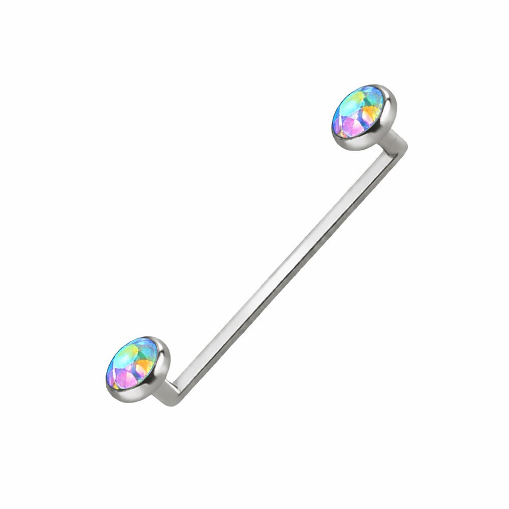 Titanium 13 Gauge Surface Barbell with Press Fit Flat CZ - photo 5
