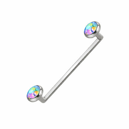 Titanium 13 Gauge Surface Barbell with Press Fit Flat CZ - photo 5
