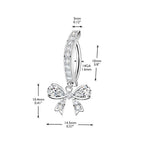 Surgical Steel 14 Gauge Hinged Belly Button Ring with CZ Dangle Ribbon - photo 2
