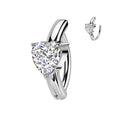 Surgical Steel 14 Gauge Hinged Belly Button Ring with CZ Heart - photo 4