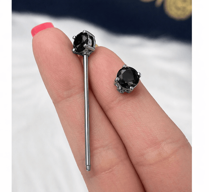 Surgical Steel 14 Gauge Industrial Barbell with CZ Prong - Kruelty