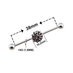 Surgical Steel 14 Gauge Industrial Barbell with Halloween Spider Web - photo 2