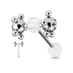 Surgical Steel 14 Gauge Tongue Barbell with CZ Tickler Ball Spinner - photo 3