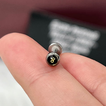 Surgical Steel 14 Gauge Labret Stud with 8 Ball Logo - photo 3