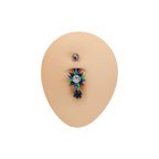 Surgical Steel CZ Spike Curved Belly Button Ring
