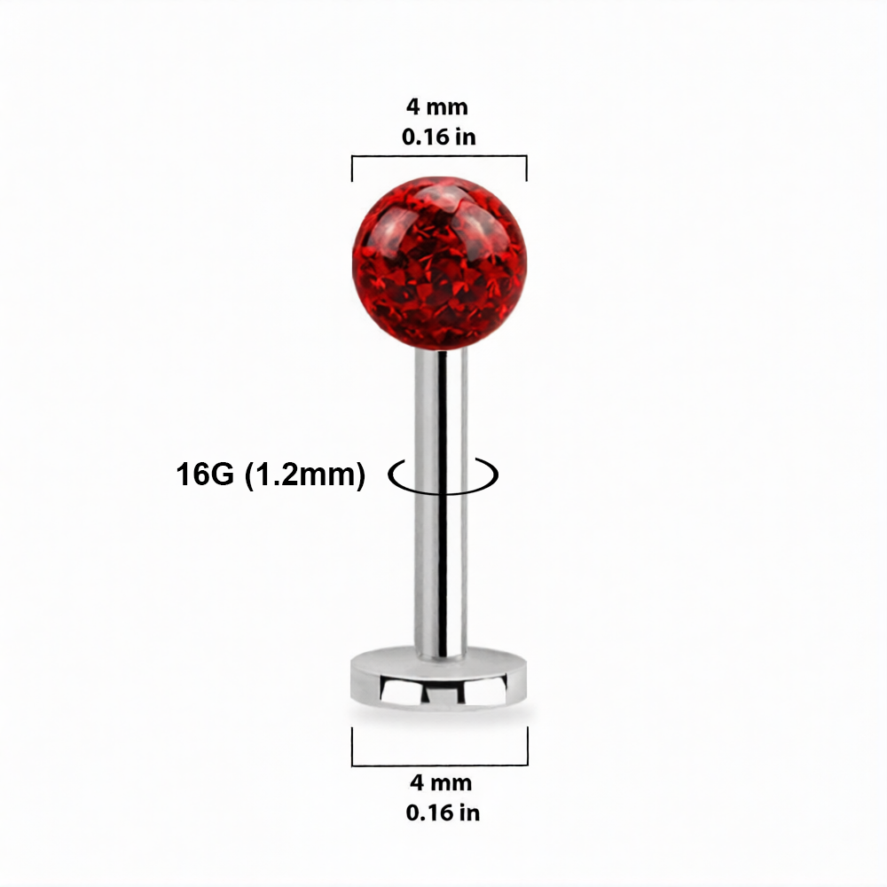 Surgical Steel 16 Gauge Labret Stud with Ferido Ball