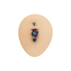 Surgical Steel CZ Spike Curved Belly Button Ring