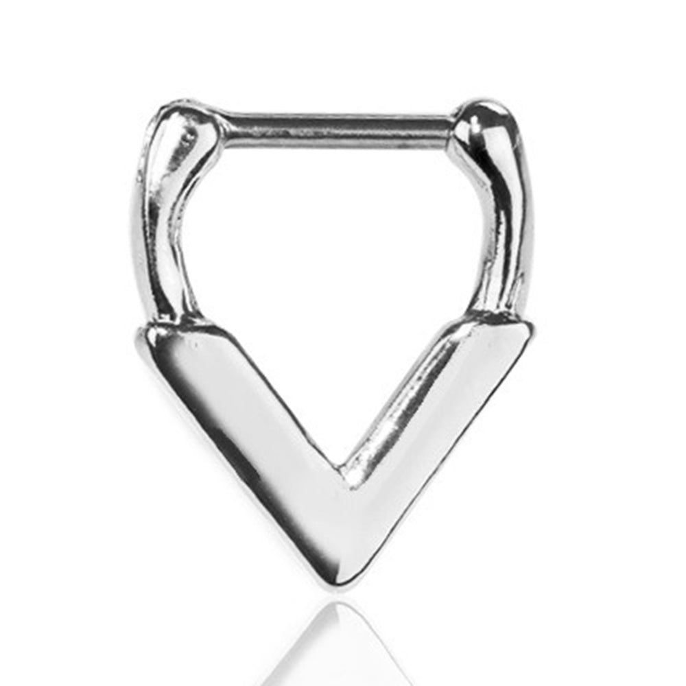 Surgical Steel 14 Gauge Triangle Victory Drop Septum Clicker - 6mm - photo 3
