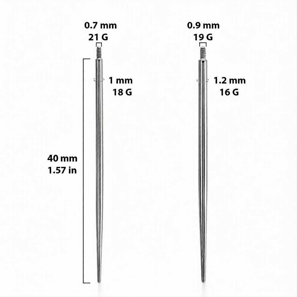 Surgical Steel 16 to 18 Gauge Insertion Taper Tool Threaded - Kruelty