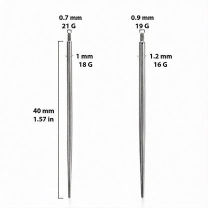 Surgical Steel 16 to 18 Gauge Insertion Taper Tool Threaded - Kruelty