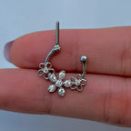 Surgical Steel 16 Gauge Hinged Septum Clicker with CZ Triple Flower - photo 7