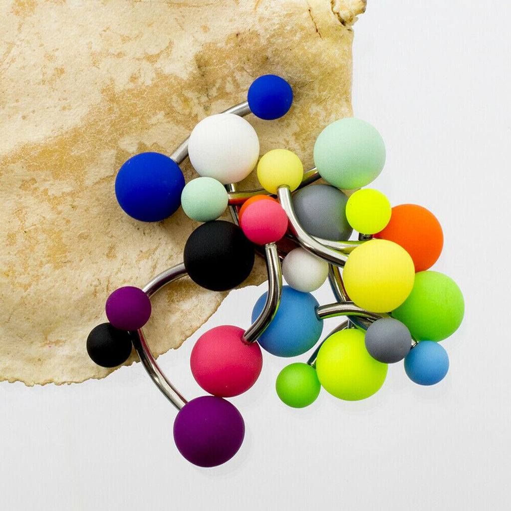 Surgical Steel 14 Gauge Belly Rings with Acrylic Balls - 12 Pack - photo 3