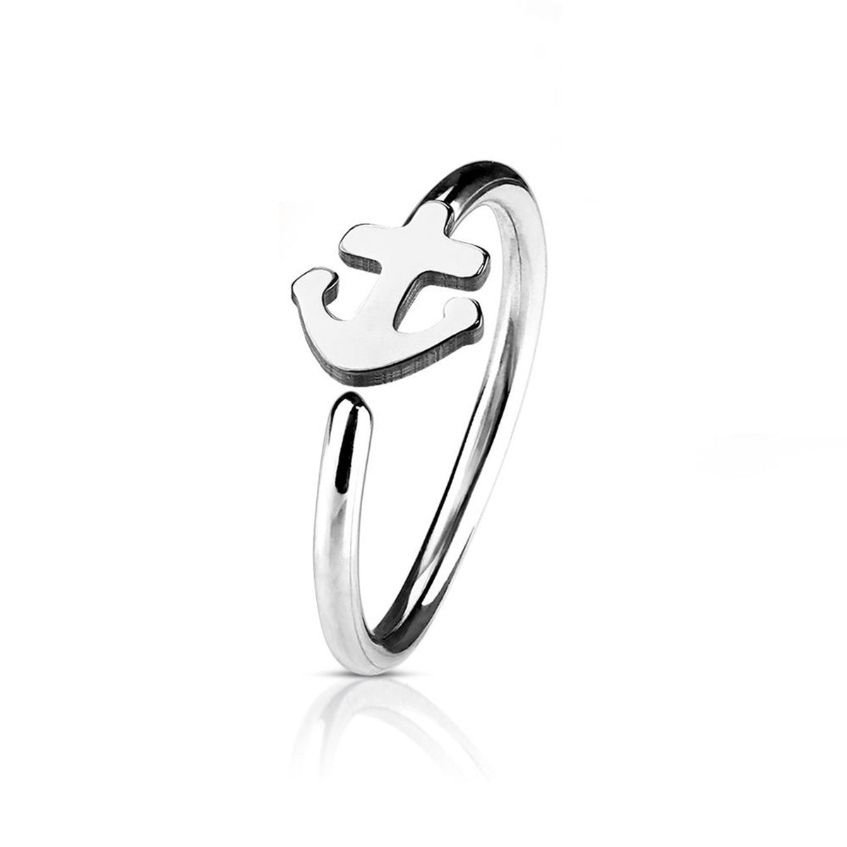 Surgical Steel 20 Gauge Bendable Nose Ring with Anchor - photo 7