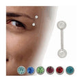 Surgical Steel 16 Gauge Eyebrow Barbell with Jewels