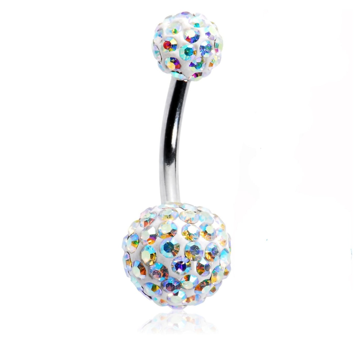 Surgical Steel Belly Button Ring 14 Gauge 3/8" & Ferido Balls - 3 Pcs - Kruelty