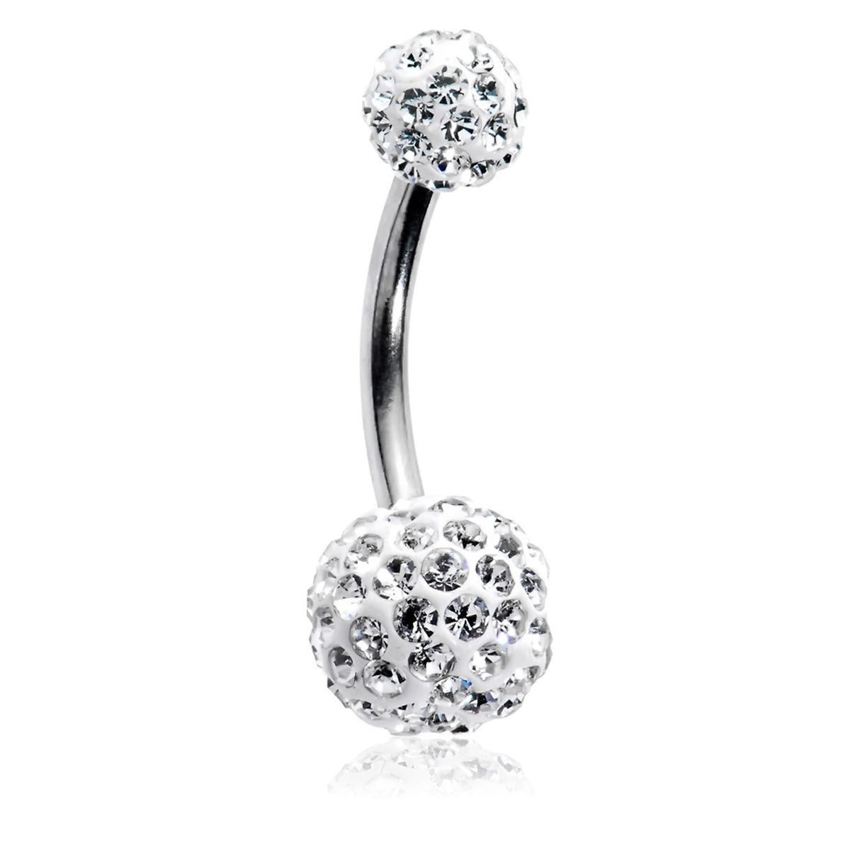 Surgical Steel Belly Button Ring 14 Gauge 3/8" & Ferido Balls - 3 Pcs - Kruelty