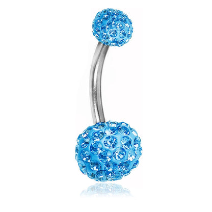 Surgical Steel Belly Button Ring 14 Gauge 3/8" & Ferido Balls - 3 Pcs - Kruelty
