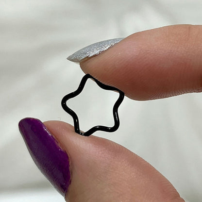 Surgical Steel 16 Gauge Bendable Star Split Ring with PVD Colors - photo 4