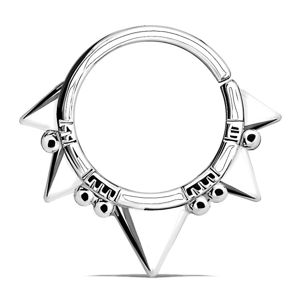 Surgical Steel 16 Gauge Bendable Hoop Ring with Ball Spike Tribal - photo 2