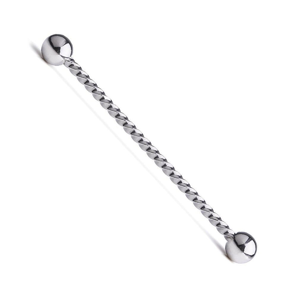Surgical Steel 14 Gauge Industrial Barbell with Braided PVD - photo 5