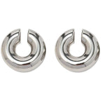 Surgical Steel Chunky Hollow Ear Cuff Gold & Silver 9.8mm - Pair