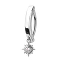 Surgical Steel 14 Gauge Hinged Belly Button Ring with CZ Sun - photo 4