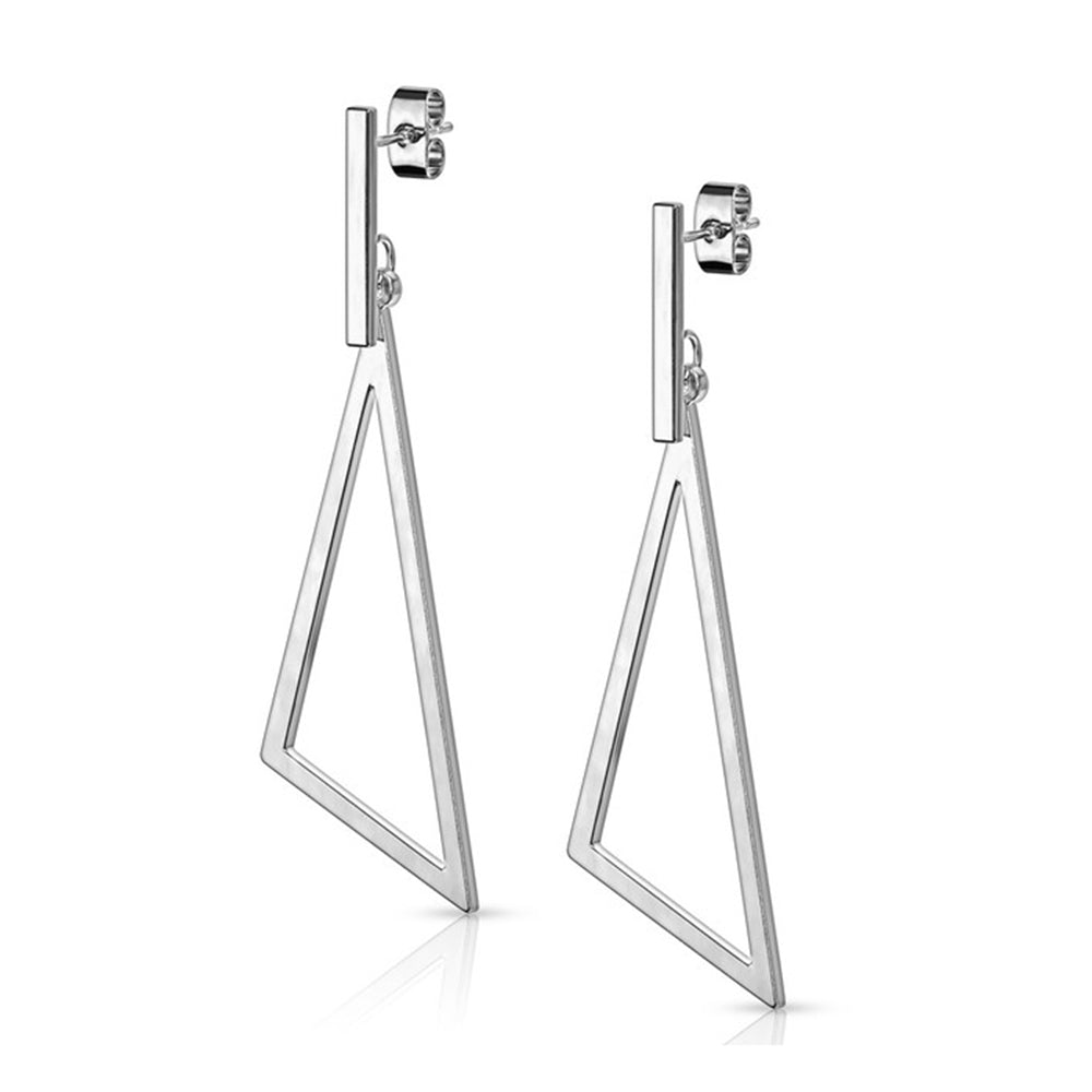Surgical Steel 20 Gauge Dangle Isosceles Triangle Stud Earrings