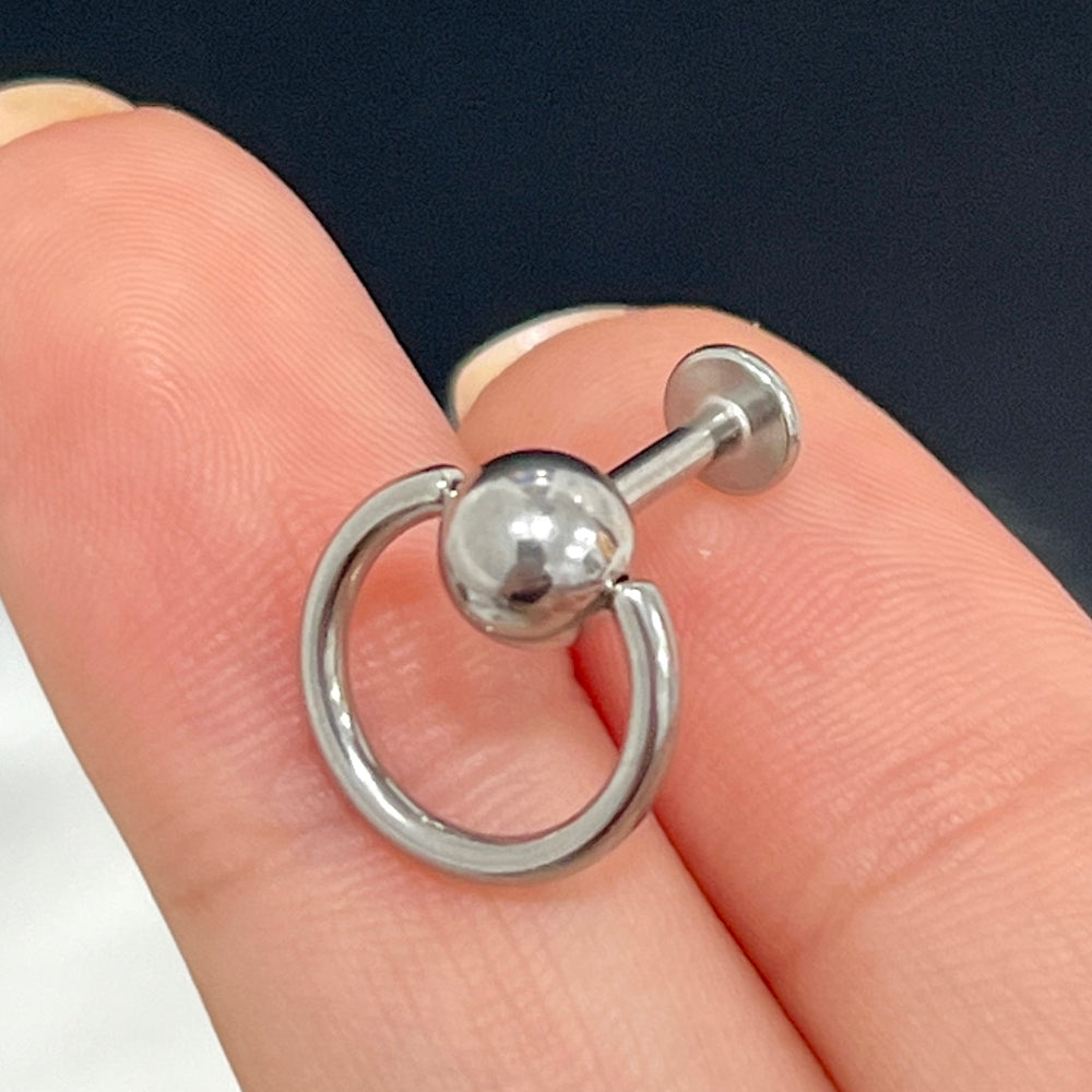 Surgical Steel Labret Stud 14G 8mm with Door Knocker Design - photo 4