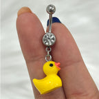 Surgical Steel 14 Gauge Dangle Duck Belly Button Ring