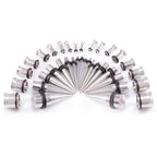 Surgical Steel 14 to 00 Gauge Ear Stretching Kit Tapers Set - 36 Pack