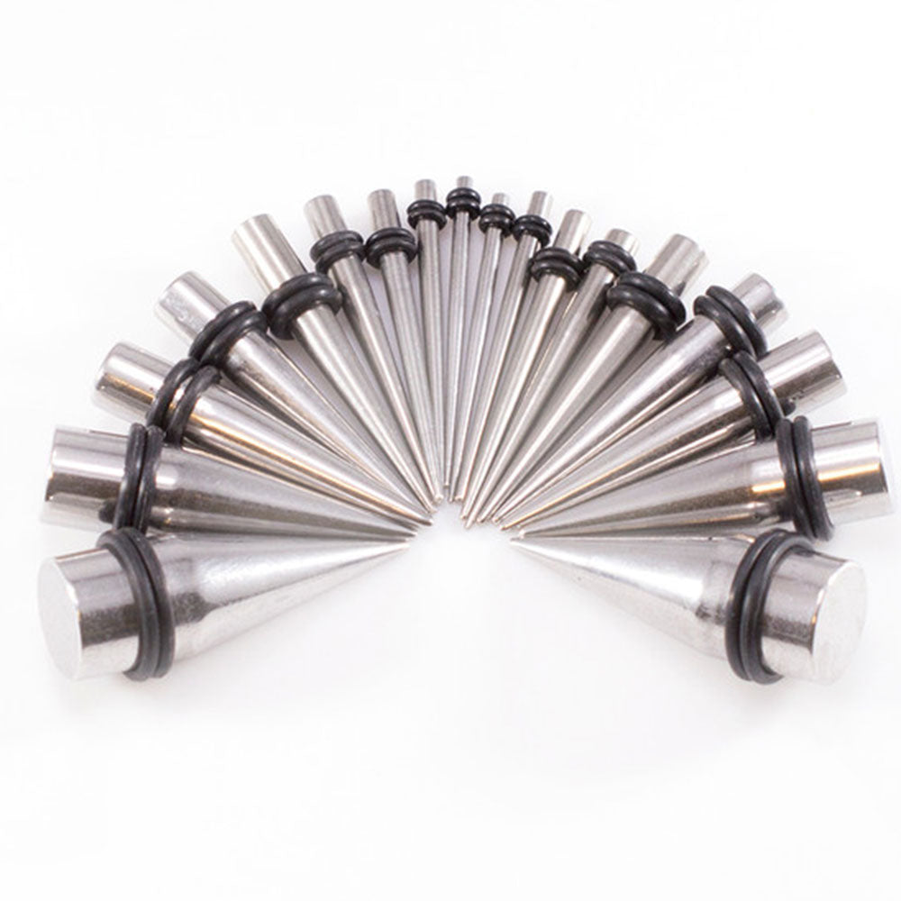 Surgical Steel 14 to 00 Gauge Ear Stretching Kit Tapers Set - 36 Pack - View 2