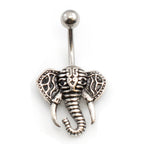 Surgical Steel 14 Gauge Belly Ring with Tribal Elephant Head - photo 6