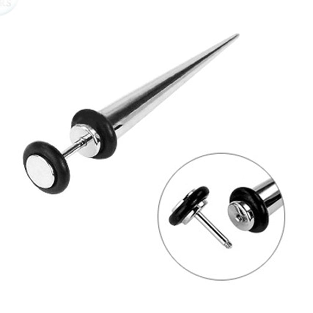 Surgical Steel 18 Gauge Fake Ear Tapers with O-Rings - Pair - photo 2
