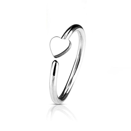 Surgical Steel 20 Gauge Bendable Nose Ring with Heart - photo 6
