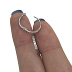 Surgical Steel Hinged Hoop Earrings 20 Gauge CZ Paved Gems - Pair - Kruelty - Photo 5