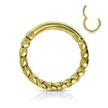 Surgical Steel Hinged Clicker Segment Hoop Ring 16 Gauge 5/16" Twisted - Kruelty - Photo 5
