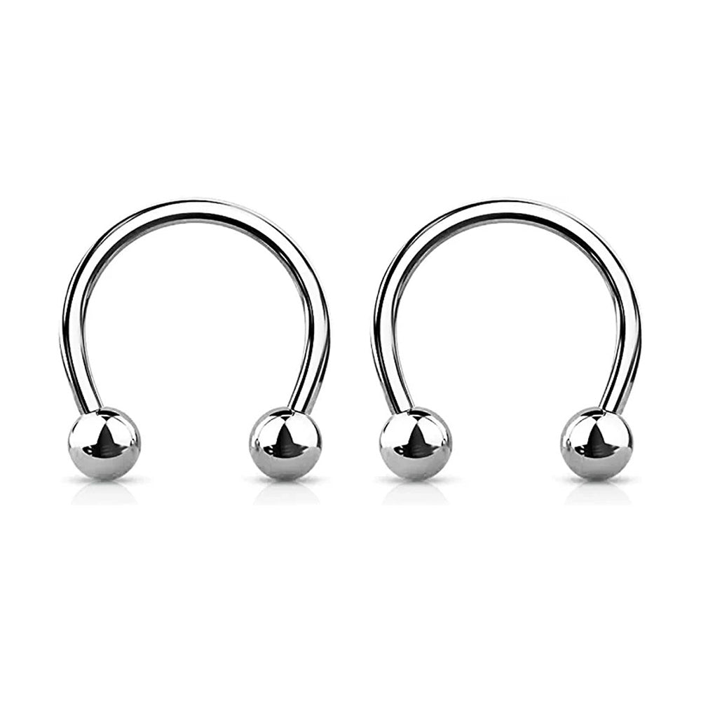 Surgical Steel 18 Gauge Horseshoe Circular Barbell - Pair
