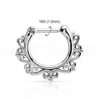 Surgical Steel 16 Gauge Tribal Hinged Septum Clicker