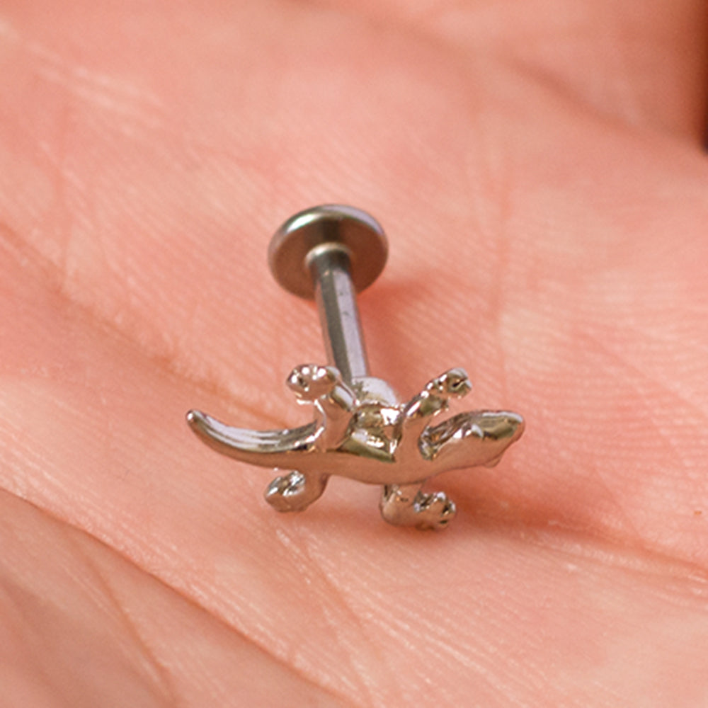 Surgical Steel 14 Gauge Flat Back Labret Stud with Lizard - photo 3
