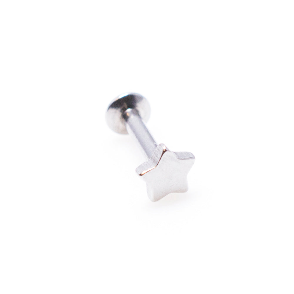 Surgical Steel Labret Stud with Star Flat Top