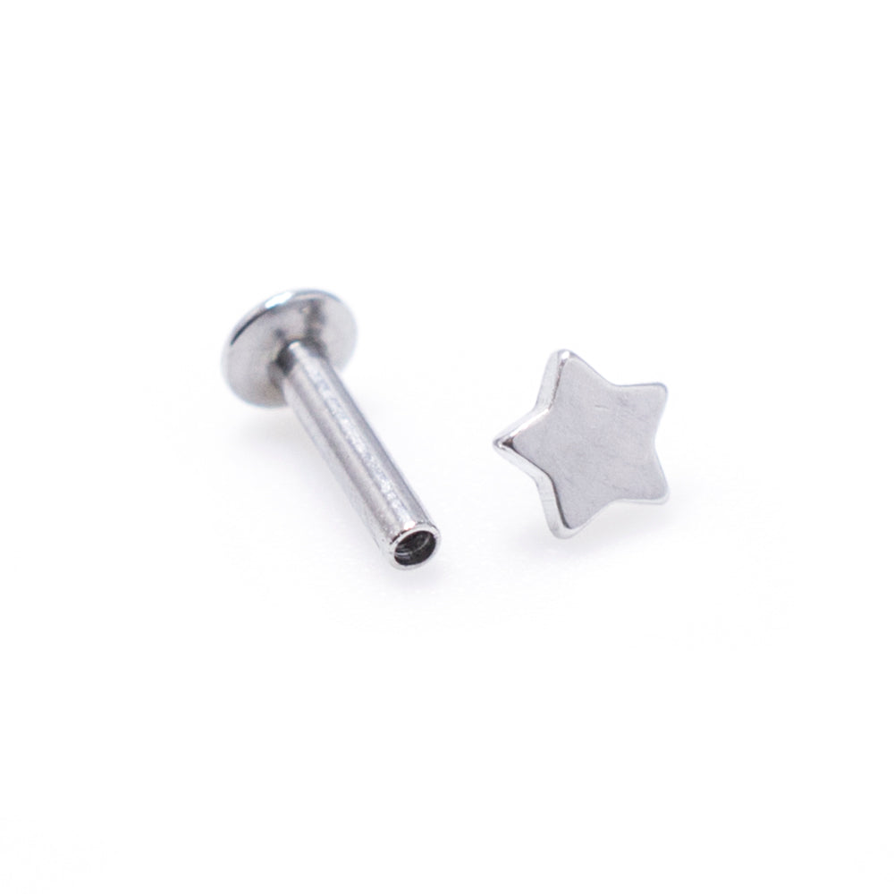 Surgical Steel Labret Stud with Star Flat Top - photo 2