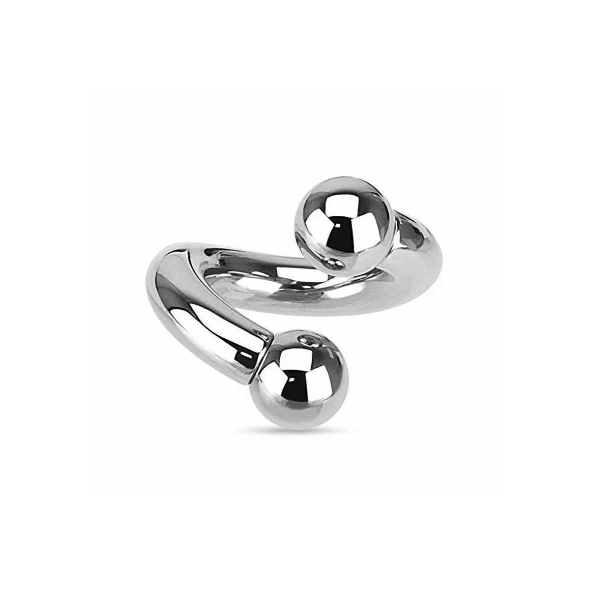 Surgical Steel Twist Spiral Barbell Ring 8 to 00 Gauge Internal Thread - Kruelty - Photo 2