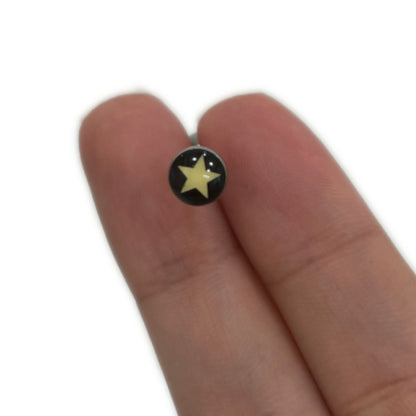 Surgical Steel Tongue Barbell 14 Gauge 15mm with Logo Star Top - photo 7