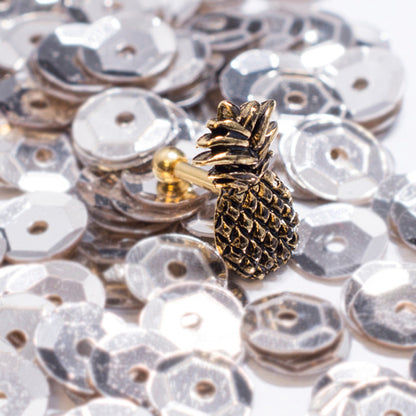 Rose Gold Surgical Steel 16 Gauge Cartilage Barbell Pineapple Top - photo 4