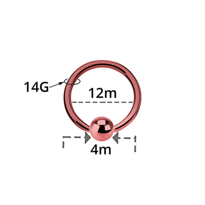 Surgical Steel 14 Gauge PVD Captive Bead Ring 1/2 Inch - Pair - photo 3