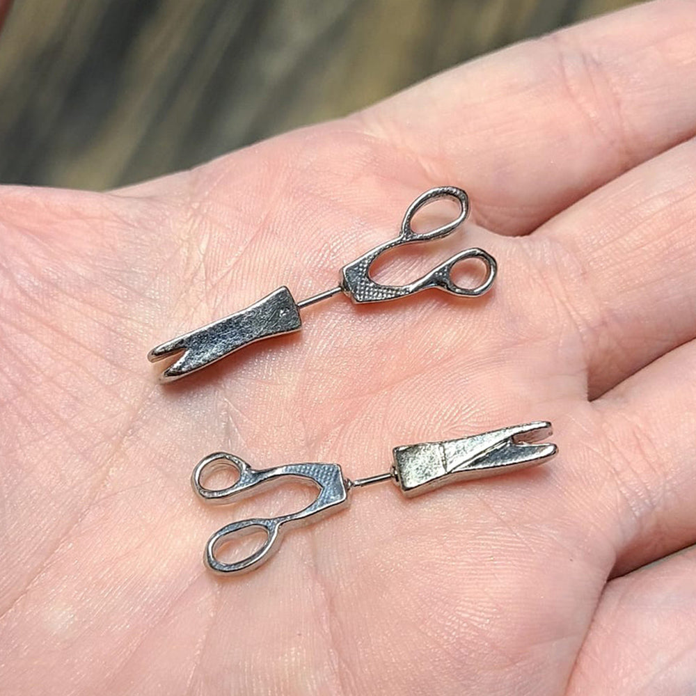 Surgical Steel Fake Plug Stud Earrings 20G with Scissors - Pair - photo 4