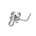 Surgical Steel 20 Gauge Scorpion L Shaped Nose Stud