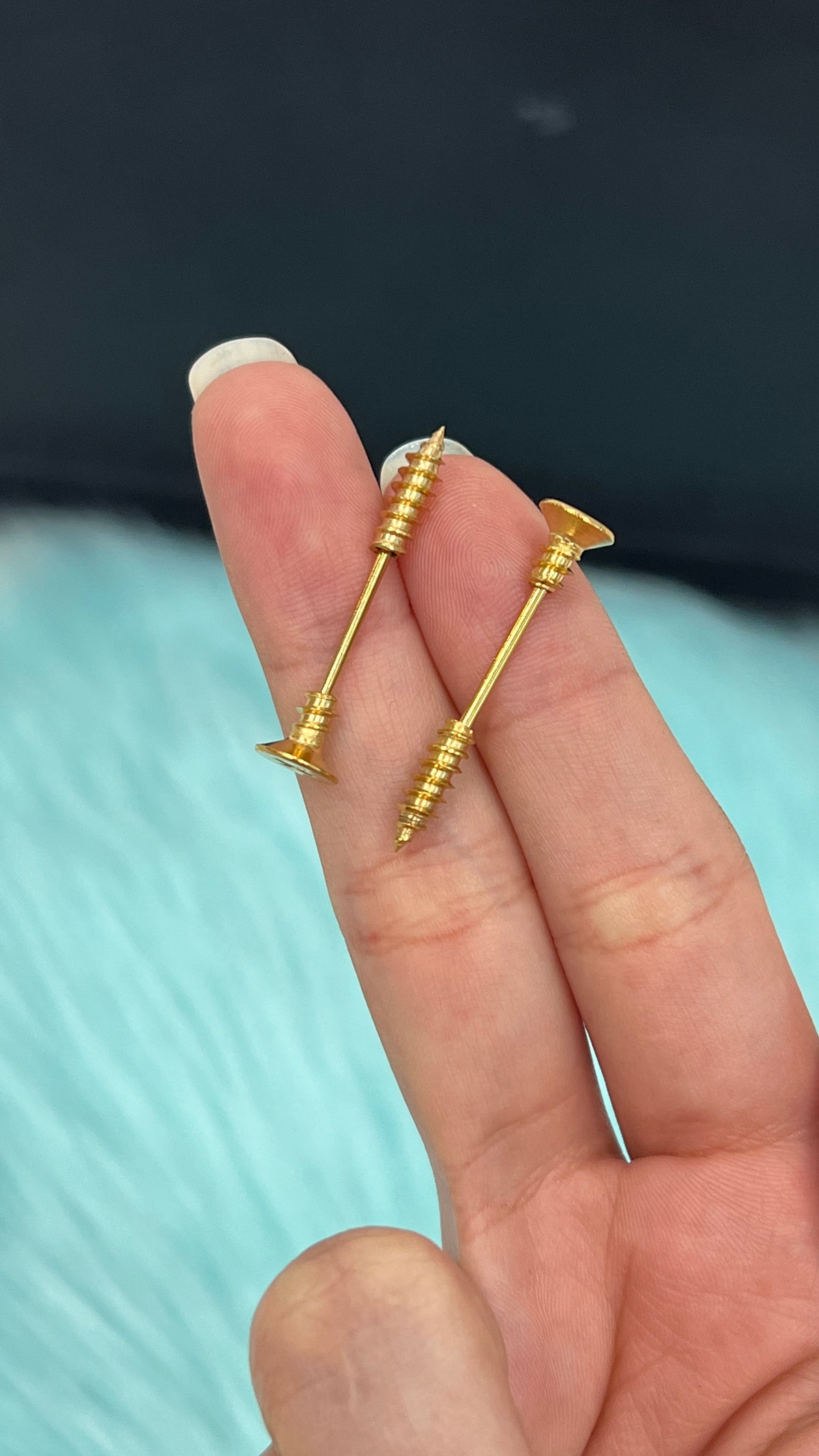 Surgical Steel 14 Gauge Screw Nipple Barbell - Pair - photo 3