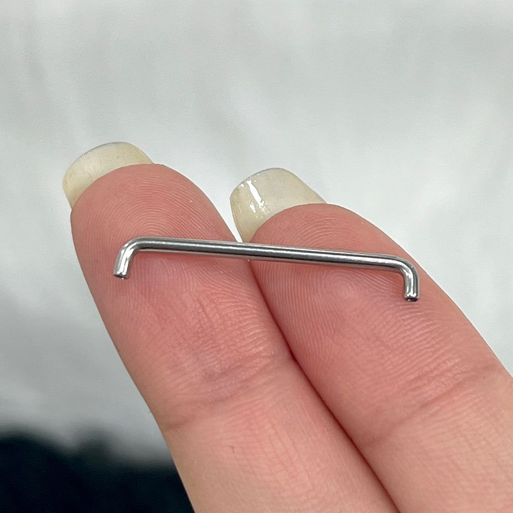 Surgical Steel 90 Degree Staple Surface Barbell 14G 10mm to 35mm - photo 3